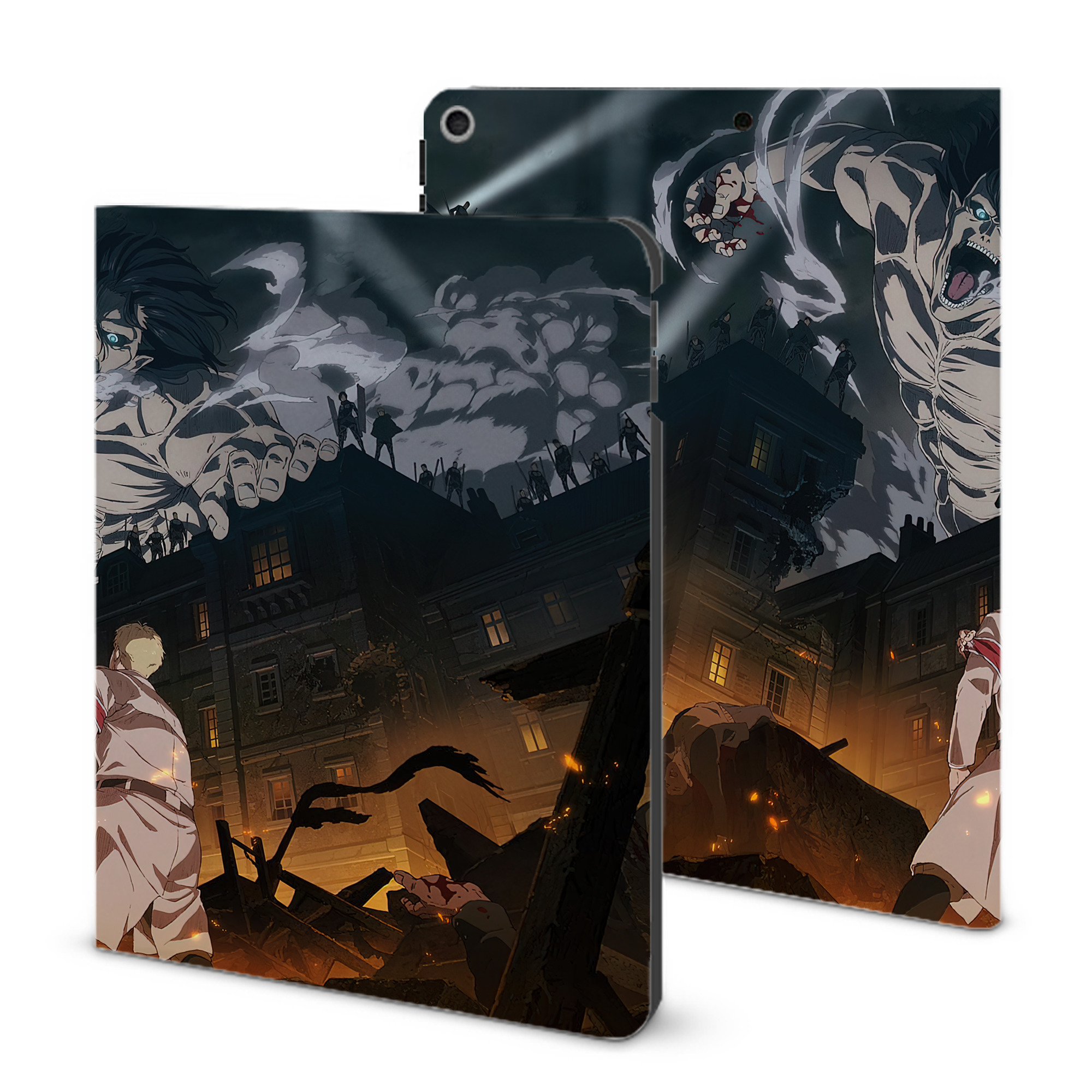 （画像用） 進撃の巨人 Attack on Titan IPad ケース ブック型 PUレザー TPU 耐衝撃 軽量 薄型 ペン収納なし 全面保護 IPad 各モデル対応